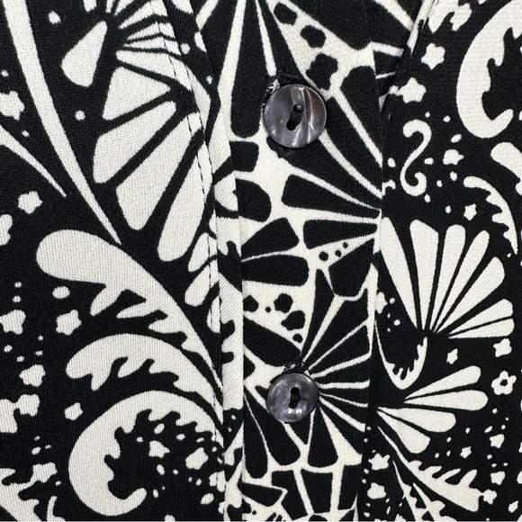 Chico’s‎ Liquid Knit Midi Dress 3/4 Sleeve Scoop Neck Black White Sz 3 XL - Picture 9 of 10